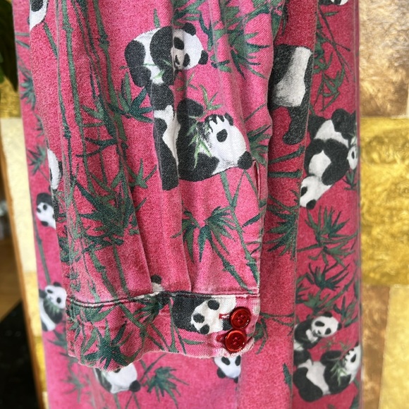 National Wildlife Federation Panda Pj Button Down 100% Cotton Night Gown Dress - Picture 11 of 13
